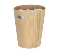 Relaxdays Papelera Oficina Madera, Cubo Basura Dormitorio, Bote Residuos Escritorio, sin Tapa, 28 x 23 cm, Natural