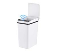 Relaxdays papelera con sensor, 9 L, tapa automática, plateada