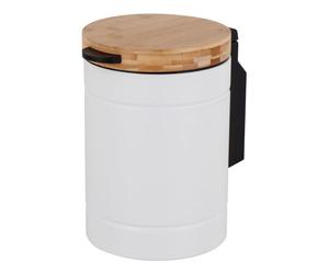 Relaxdays Papelera cosmética 3 L, para pared blanco,marrón claro,negro
