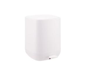 Relaxdays Papelera de 9 L con Cierre Suave, cubeta extraíble con asa, Pedal, Tapa, plástico Mate, Beige 27x21x26 cm