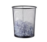 Relaxdays Papelera de Metal Enrejado, Cubo Basura Rejilla, Bote para Oficina, Despacho, 20 litros, 30 cm Ø, 35 cm, Negro