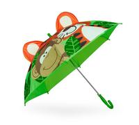 Relaxdays Paraguas infantil con diseño de selva marrón,verde,naranja