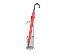 Relaxdays Paragüero, 52,5 x 16 cm, Metal, Soporte Redondo para Paraguas, Resistente, Diseño Moderno, Plateado, Acero, 52.5 x 16 x 16 cm