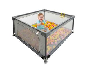 Relaxdays Parque de juegos con 50 bolas gris