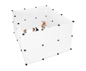 Relaxdays Parque mascotas 48 piezas personalizable blanco,negro