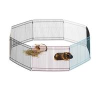 Relaxdays Parque Mascotas Pequeñas, Conejos, Cobayas y Roedores con 8 Piezas, Acero, Multicolor, 24 cm