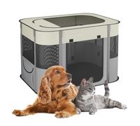 Relaxdays Parque Perros Plegable, 55 x 82 x 60 cm, Corral Cachorros Interior y Exterior, Tejido Oxford, Multicolor, Poliéster, Plástico, L