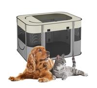 Relaxdays Parque Perros Plegable, 43 x 71 x 55 cm, Corral Cachorros Interior y Exterior, Tejido Oxford, Multicolor