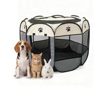 Relaxdays, Parque Plegable para Cachorros HxD: 58x91 cm, Interior y Exterior, Pop-up, portátil, poliéster, Multicolor