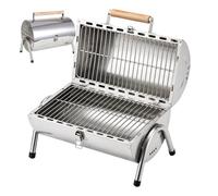 Relaxdays Parrilla de mesa, 2 superficies 34×21,5 cm, plegable, plateada