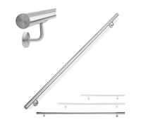 Relaxdays Pasamanos acero inoxidable plata