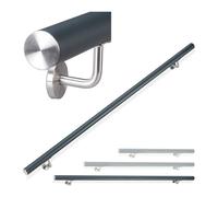 Relaxdays Pasamanos antracita para escaleras antracita,plata