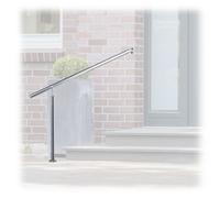 Relaxdays Pasamanos de Acero Inoxidable, Barandilla de 150 x 80 cm, Exterior o Interior, con Soportes, Plateado