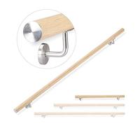 Relaxdays Pasamanos Escalera Redondo para Interior y Exterior Ø 42mm, Aluminio, Marrón, 100 cm