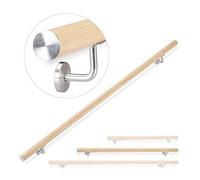 Relaxdays Pasamanos Escalera Redondo para Interior y Exterior Ø 42mm, Aluminio, Marrón, 150 cm