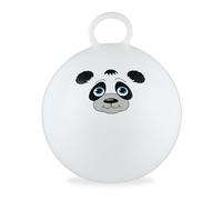 Relaxdays Space Hopper for Kids Pelota Saltarina Infantil, Saltador Hinchable Diseño Panda, Ø 45 cm, Agarradera, Interior, Exterior, Blanco