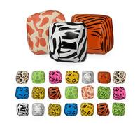 Relaxdays Pelotas de Malabares, Set 24, 50 mm, Estampado Animal, Principiantes y Expertos, Bolas Malabarismo, Multicolor