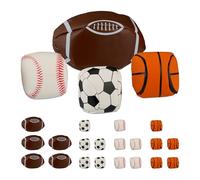 Relaxdays Pelotas de Malabares, Set 24, 50mm, Estampado Deporte, Principiantes y Expertos, Bolas Malabarismo, Multicolor, Poliéster