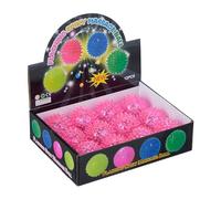 Relaxdays Pelotas Erizo con Luz Led, Set de 12, Bolas Parpadeantes con Pinchos, Juguetes Infantiles, Ø 6,5 cm, Rosa