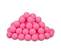 Relaxdays Pelotas Ping Pong, 100 Unidades, Bolas de Plástico Tenis de Mesa, sin Impresión, Beerpong, 40 mm Ø, Rosa