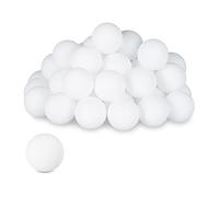 Relaxdays Pelotas Ping Pong, 144 Unidades, Bolas de Plástico Tenis de Mesa, sin Impresión, Beerpong, 40 mm Ø, Blanco
