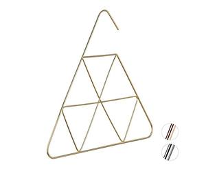 relaxdays Percha Accesorios, Organizador Pañuelos, Metal, Dorado, 33,5 x 36 x 0,3 cm