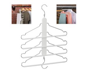 Relaxdays Percha ahorra espacio para trajes blanca blanco,plata