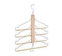 Relaxdays Percha Múltiple Ahorra Espacio, Madera y Metal, Beige, 49 x 42.5 x 2.5 cm