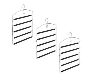 Relaxdays Percha múltiple para pantalón negro,plata