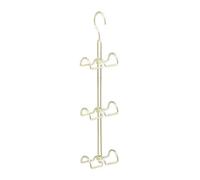 Relaxdays Percha para Bolsos 6, Ganchos Carteras Ahorra Espacio, Colgador Accesorios Metal, Dorado, Hierro, 39,5 x 8,5 x 4,5 cm