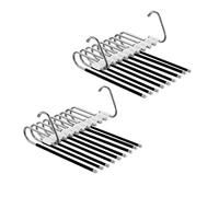 Relaxdays Perchas para pantalones en set de 2 negro,plata