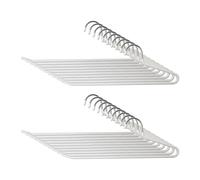 Relaxdays Perchas para Pantalones, Set de 20, Antideslizantes, ahorradoras de Espacio, HBT: 17,5 x 35 x 0,5 cm, Blancas, Hierro, Plástico, 17.5 x 35 x 0.5 cm