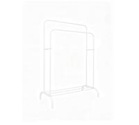 Relaxdays Perchero, alto x ancho x fondo 146 x 110 x 56 cm, con estante y 2 barras, doble, hierro, blanco