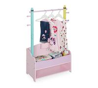 Relaxdays Perchero Burro Infantil, Colgador de Ropa para Niños, 2 Baldas, 100,5 x 71 x 30 cm, Colores Pastel, Multicolor, Madera