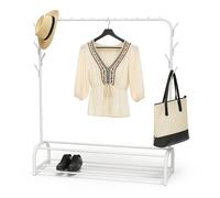 Relaxdays Perchero con 2 baldas blanco