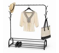 Relaxdays Perchero con 2 baldas negro