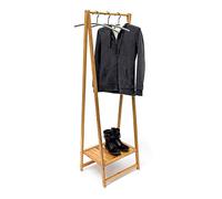 Relaxdays Perchero con Zapatero Bambú, 158,5X 51x40,5 cm, Burro con Balda para Zapatos, para Pasillo/Dormitorio, Natural
