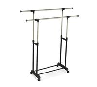 Relaxdays Perchero de 2 barras negro,plata