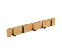 Relaxdays Perchero de pared con ganchos plegables marrón claro,negro