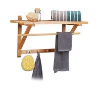 Relaxdays Perchero de pared de bambú marrón claro