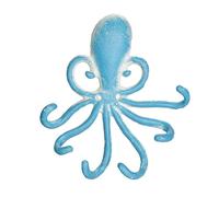Relaxdays Wandhaken Oktopus Perchero Pared Pulpo, 6 Ganchos, Hierro Fundido, 5x15,5x4 cm, Colgador Llaves Envejecido, Celeste y Blanco, 16,5 x 15,5 x 4 cm Aprox