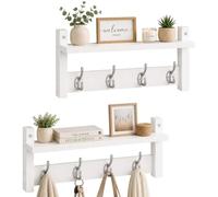 Percheros de pared, barras de ganchos, estantes con percha, set 2 ganchos dobles