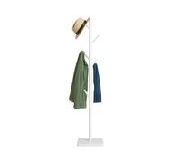 Relaxdays Perchero de pie madera 8 ganchos blanco
