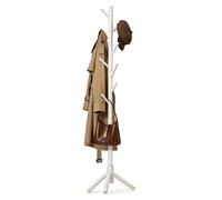 Relaxdays Perchero de pino 8 ganchos blanco
