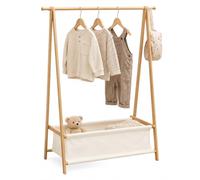Relaxdays Perchero Infantil, bambú, 106×86×36 cm, Natural/Blanco