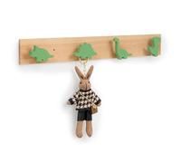 Relaxdays Perchero infantil dinosaurio, color natural/verde
