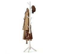 Relaxdays, perchero modular, 8 ganchos, hasta 175 cm, pasillo y oficina, madera de pino, blanco