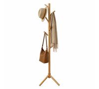 Relaxdays, perchero modular, 8 ganchos, hasta 175 cm, pasillo y oficina, madera de pino, natural