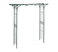 Relaxdays Pérgola metálica para rosas de jardín verde oscuro