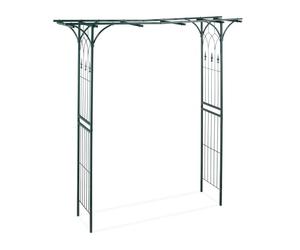 Relaxdays Pérgola metálica para rosas de jardín verde oscuro